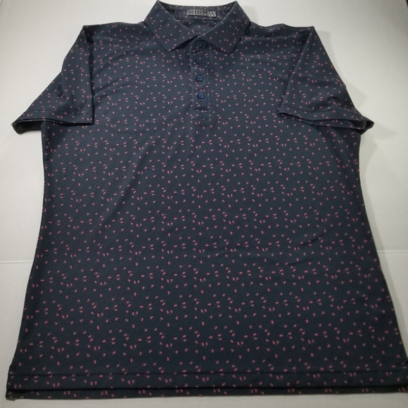 G/Fore Golf Polo Mens Large Navy Men Floral All Over Print Performance - Picture 2 of 8